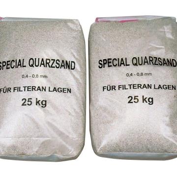 Filtrační piesok - frakcia 0,6–1,2 mm – balené po 25 kg.